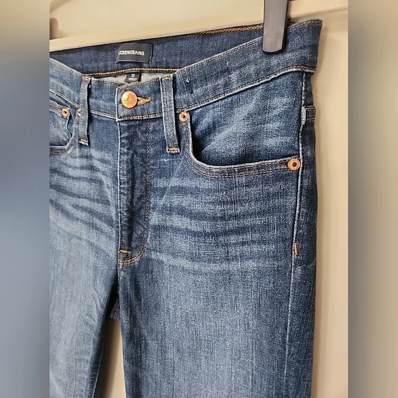 J. Crew Jeans Womens 27 Billie Demi Boot Crop High Rise Stretch Fringe Hem Denim - Picture 6 of 16